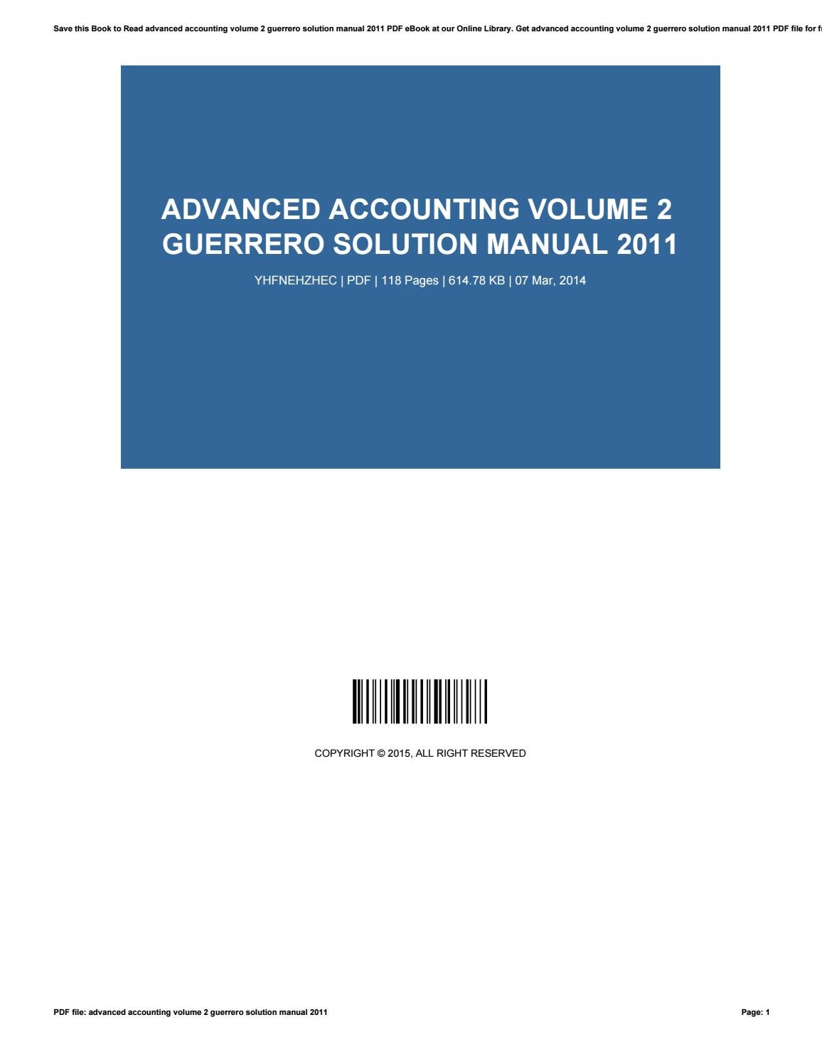advanced accounting 2 guerrero 2017 solution manual pdf