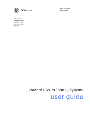 concord 4 series security systems user manual