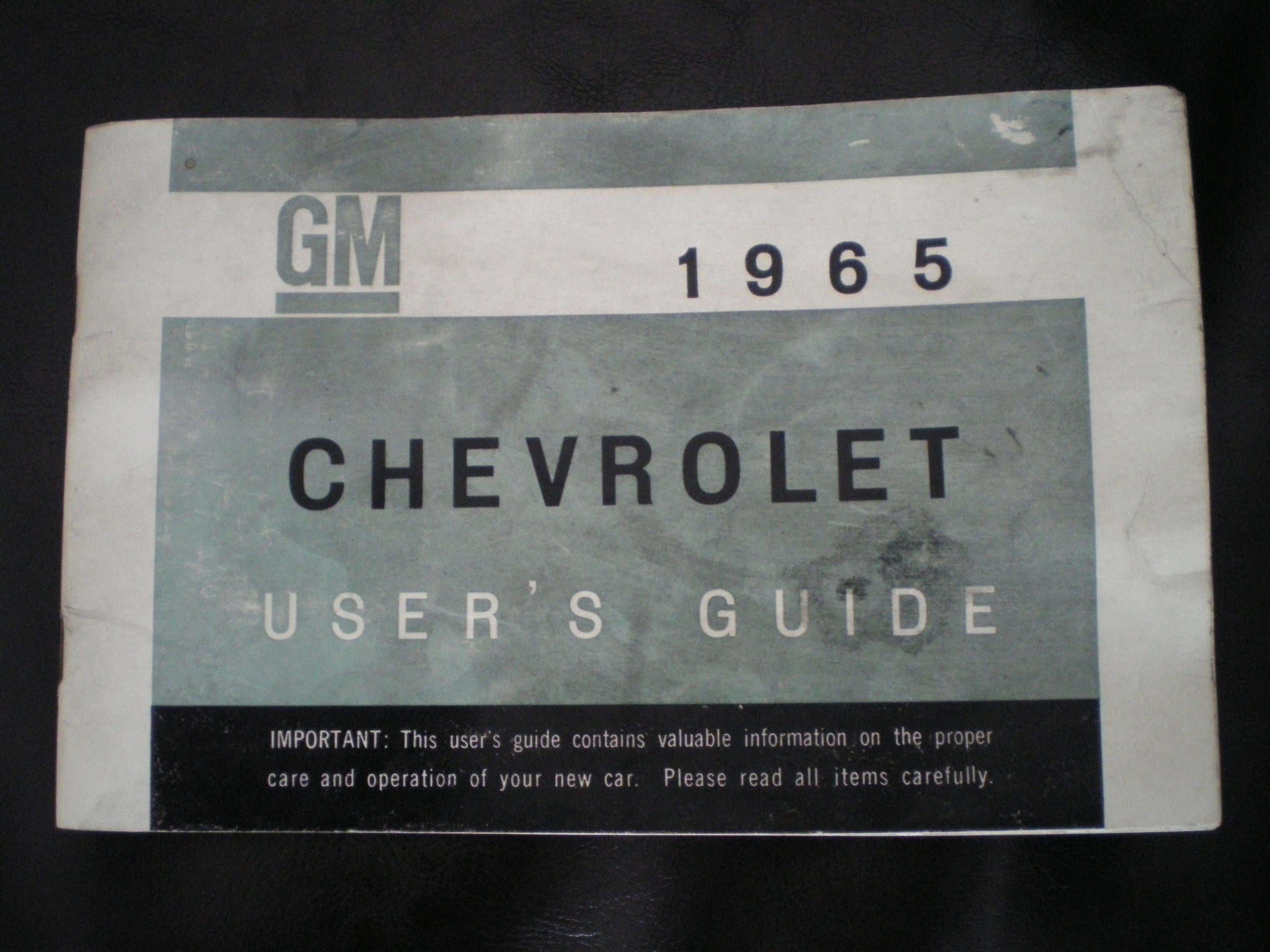 1965 chevy impala super sport owners manual