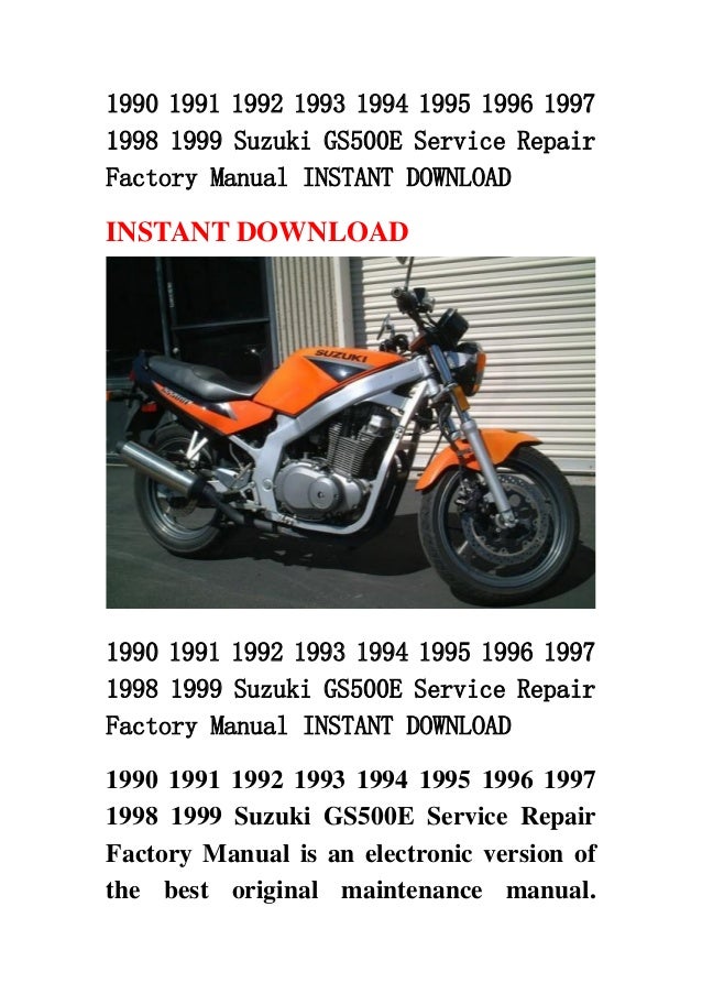 1991 suzuki gs500e owners manual