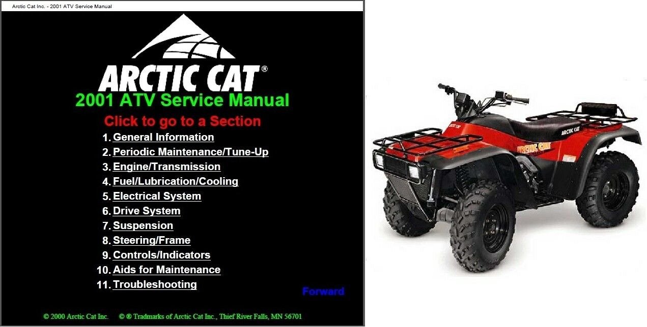 2001 arctic cat atv owners manual