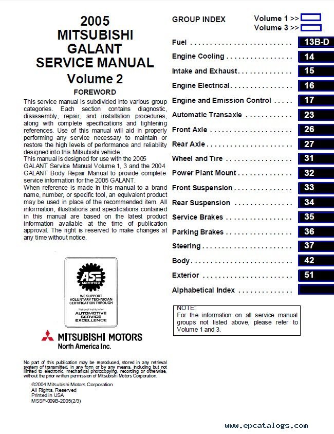 2005 mitsubishi galant owners manual pdf
