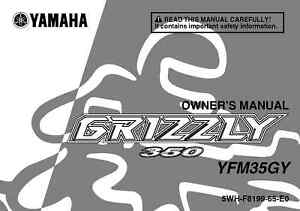 yamaha grizzly 350 owners manual