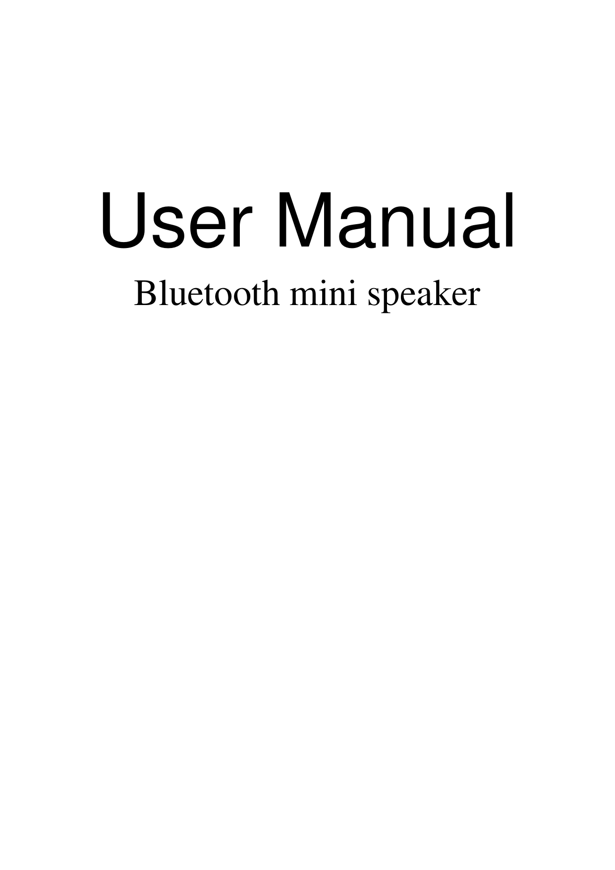 music mini speaker user manual