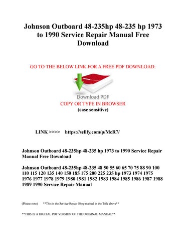johnson outboard service manual free download