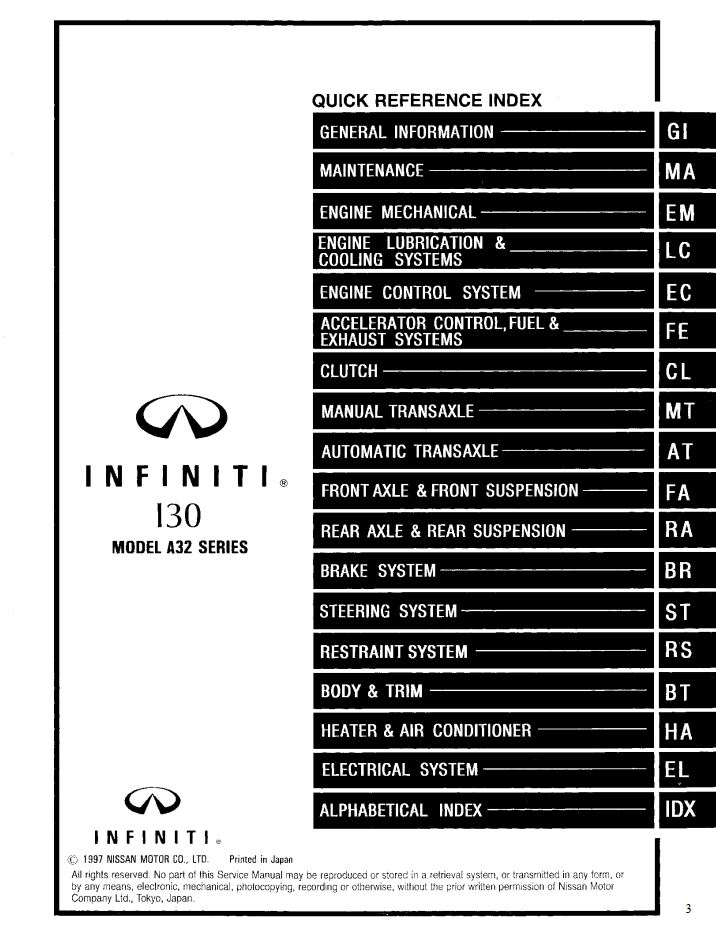 infiniti i30 service manual pdf