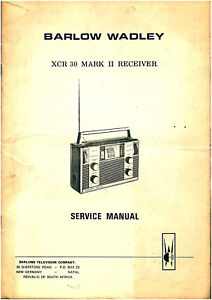 barlow wadley xcr 30 service manual