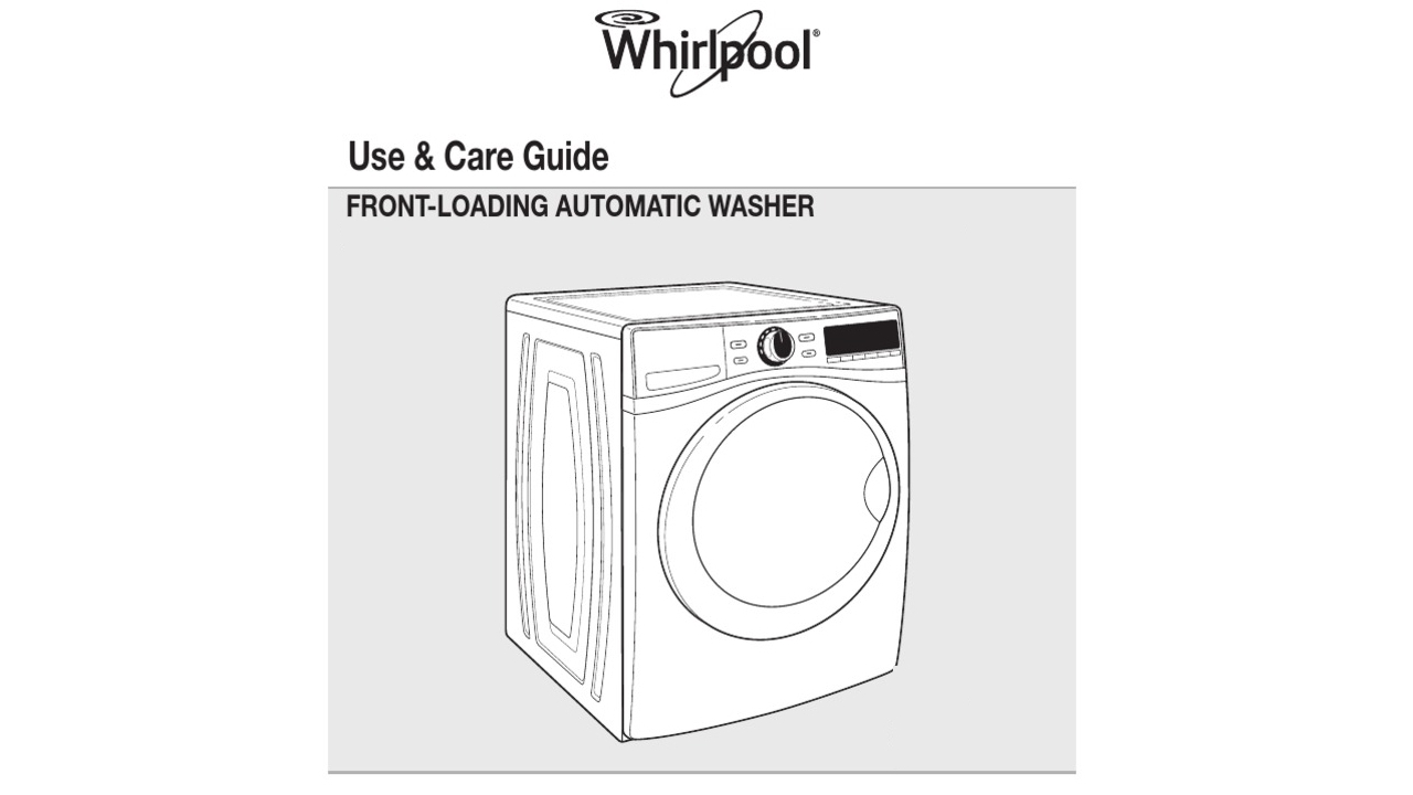 whirlpool duet washer owners manual